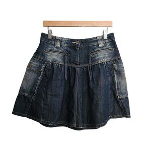 Y2K Mona Jean Denim Cargo Mini Skirt Women's Size M